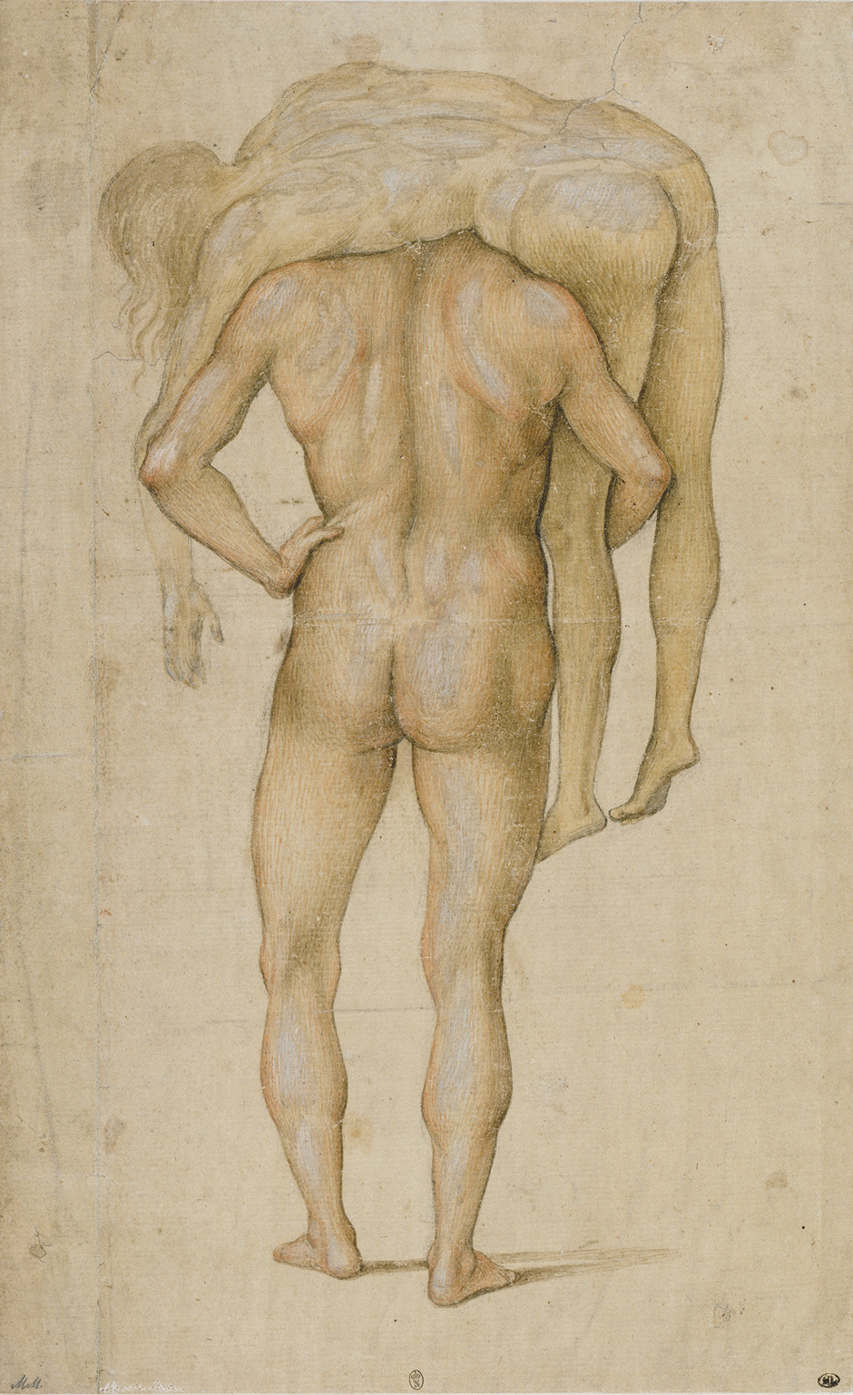 Luca Signorelli, "Man Carrying Corpse," ca. 1500.